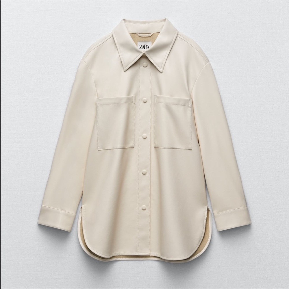 Zara Cream Leather Shirt